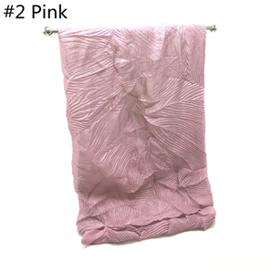 Wholesale leaf crimped sunscreen monochrome scarf