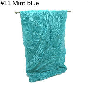 Wholesale leaf crimped sunscreen monochrome scarf