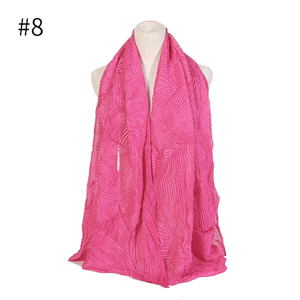 Wholesale solid color crumpled monochrome scarf