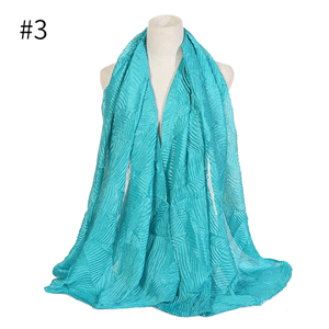 Wholesale solid color crumpled monochrome scarf