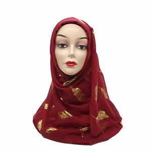 Wholesale golden leaf print scarf