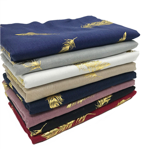 Wholesale golden leaf print scarf