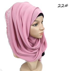 Wholesale flower hot rhinestone chiffon headscarf