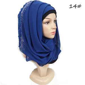 Wholesale flower hot rhinestone chiffon headscarf