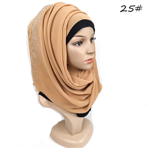 Wholesale flower hot rhinestone chiffon headscarf