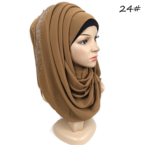 Wholesale flower hot rhinestone chiffon headscarf