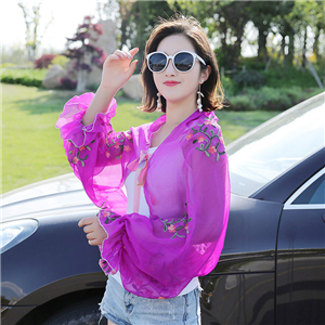 Wholesale embroidered chiffon shawl