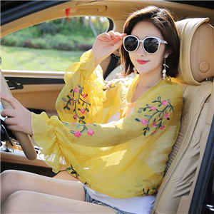Wholesale embroidered chiffon shawl