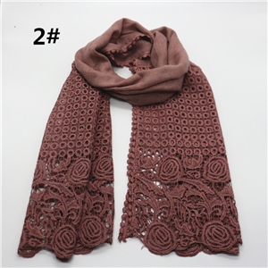 Wholesale solid color lace cotton linen scarf