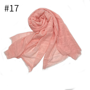 Wholesale solid color hollow striped fringed scarf