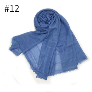 Wholesale solid color hollow striped fringed scarf