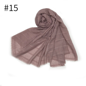 Wholesale solid color hollow striped fringed scarf