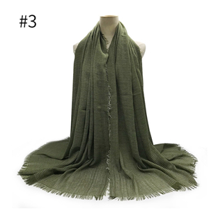 Wholesale small pinstripe scarf solid color Muslim scarf