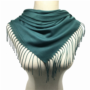 Wholesale monochromatic double fringed cotton linen scarf