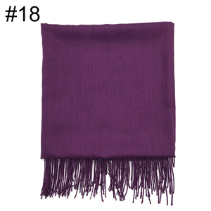 Wholesale monochromatic double fringed cotton linen scarf