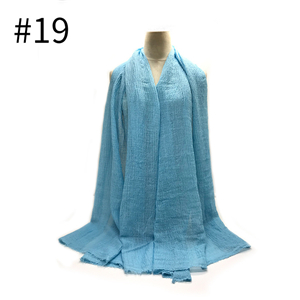 Wholesale solid color pleated fringed scarf