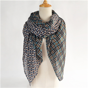 Wholesale letter plaid stitching cotton linen scarf
