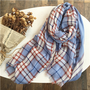 Wholesale plaid cotton linen scarf