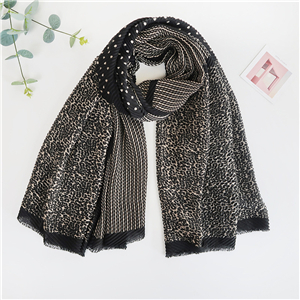 Wholesale leopard print polka dot stitching crimped scar