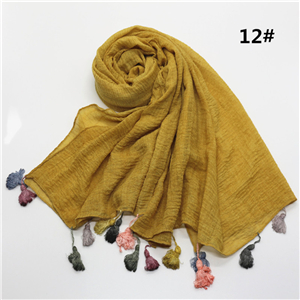 Wholesale solid color cotton linen beard decoration scarf