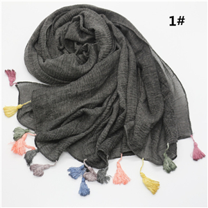 Wholesale solid color cotton linen beard decoration scarf