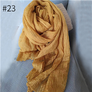 Wholesale solid color crumpled Muslim cheap scarf