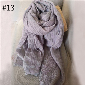 Wholesale solid color crumpled Muslim cheap scarf