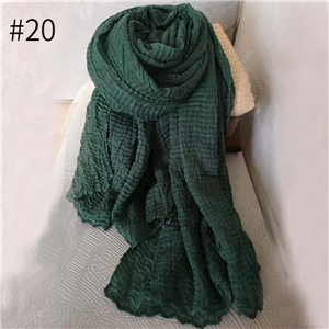 Wholesale solid color crumpled Muslim cheap scarf