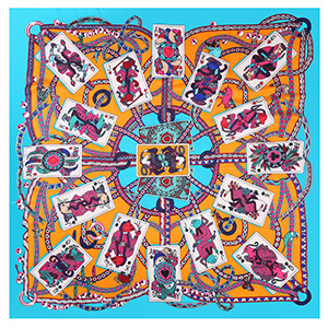 Playing card printing silk scarf wholesale square scarf