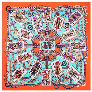 Playing card printing silk scarf wholesale square scarf