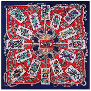 Playing card printing silk scarf wholesale square scarf