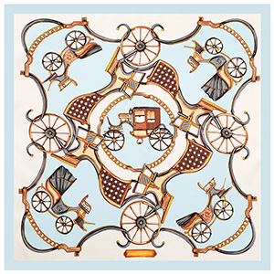 Carriage scarf silk 60cm square scarf