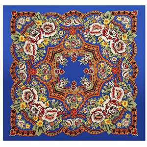 Bohemian floral twill silk square scarf