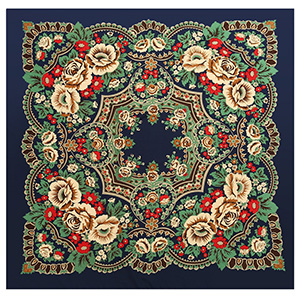Bohemian floral twill silk square scarf