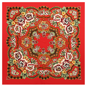 Bohemian floral twill silk square scarf