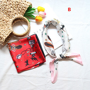 Printed retro wrapper wholesale square scarf