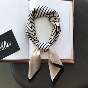 Black and white striped scarf wholesale square scarf