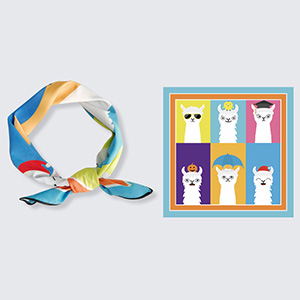 Giraffe decoration square scarf
