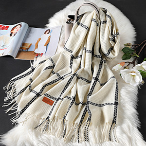 warm cashmere plaid shawl