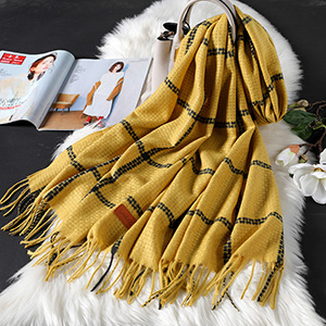 warm cashmere plaid shawl