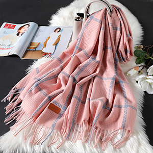 warm cashmere plaid shawl