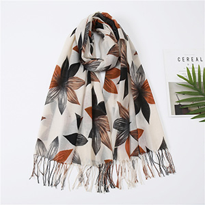 Printed tassel sunscreen shawl