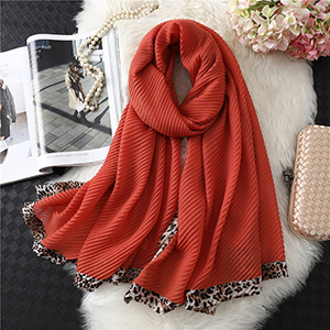 Fashion leopard print cotton and linen scarf