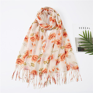 Wholesale floral cotton linen scarf women