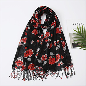 Wholesale floral cotton linen scarf women
