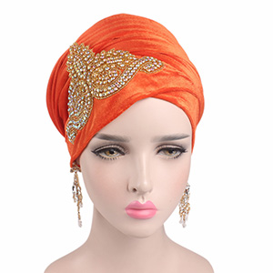 Muslim flame velvet turban hat