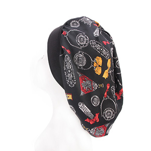 Muslim printed silk head scarf