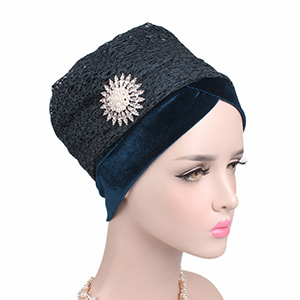 Velvet silk net yarn head scarf