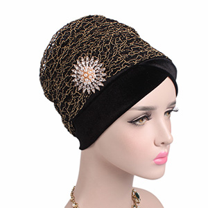Velvet silk net yarn head scarf