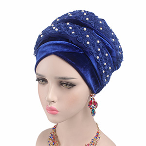 Pearl velvet turban hat wholesale
